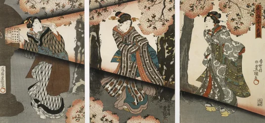 Escena nocturna con chicas y linternas